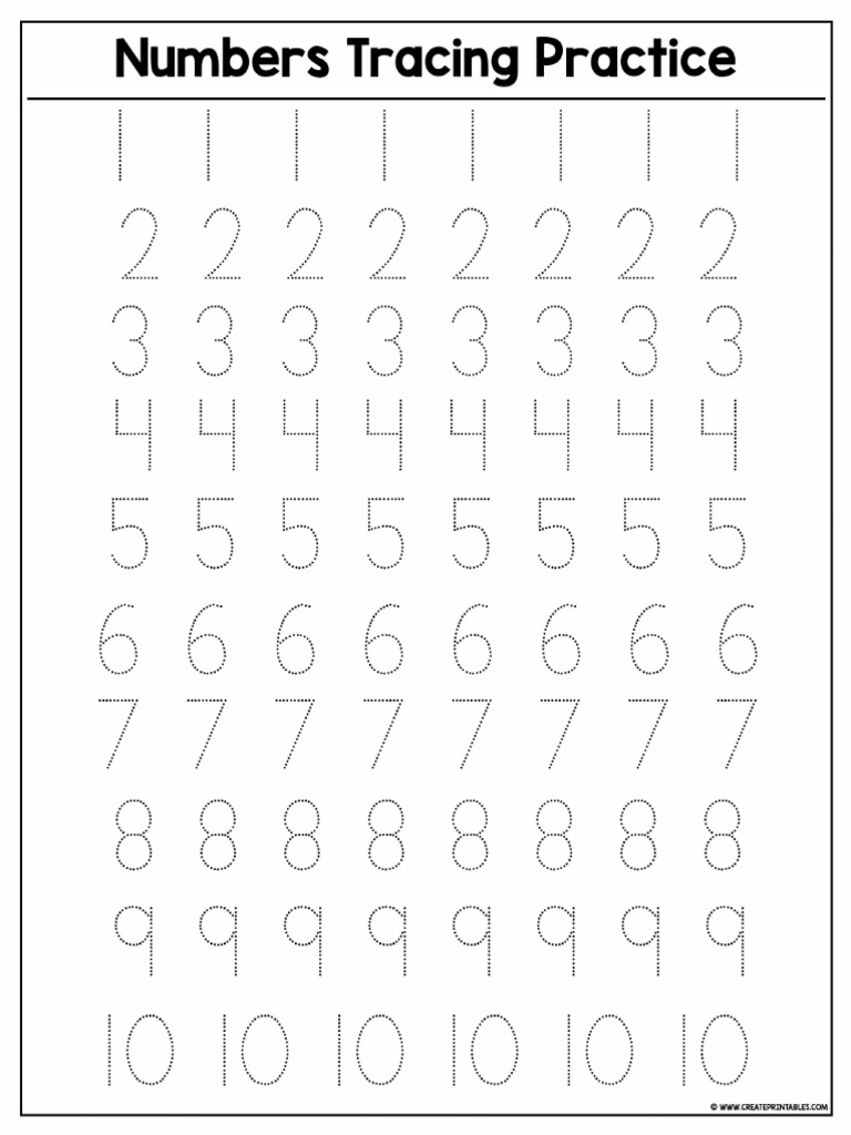 Number Tracing 1-20 | PDF