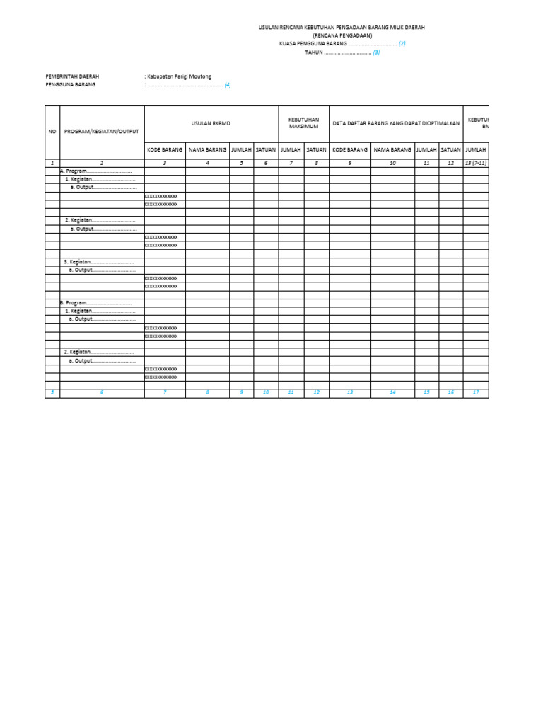 Usulan RKBMD Pengadaan Barang Daerah | PDF