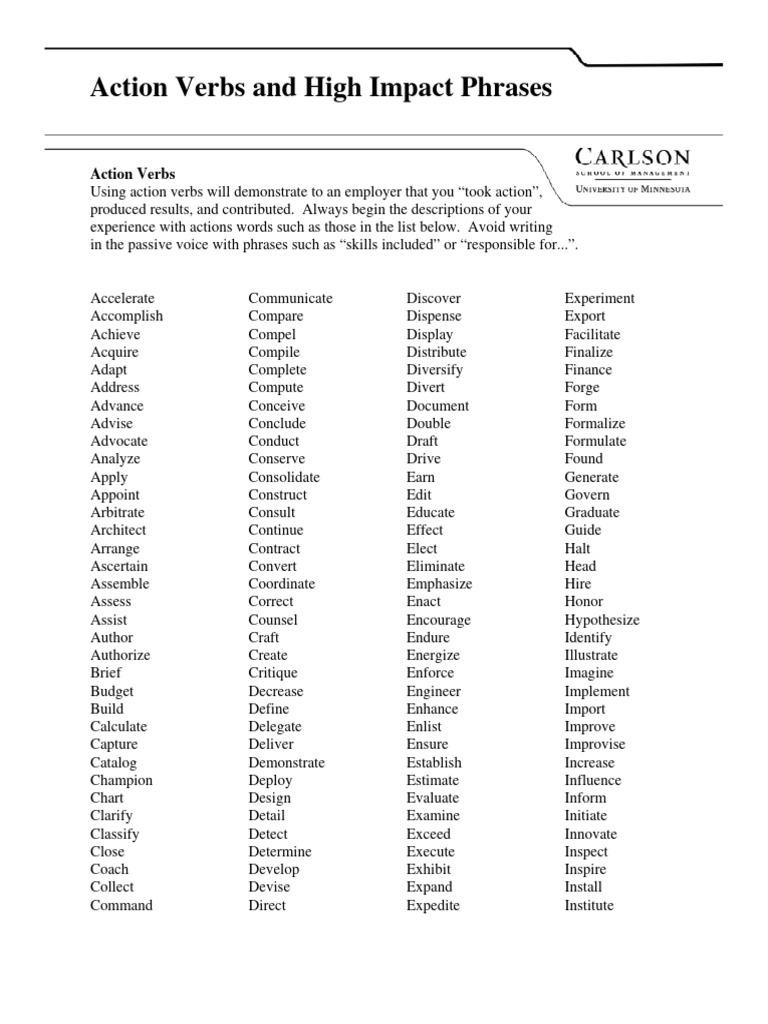 Verbs PDF Leadership Business