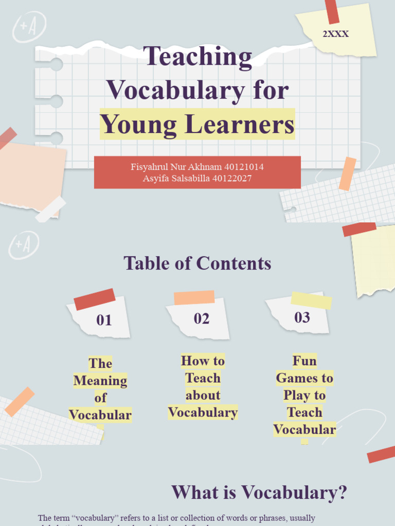 Teaching Vocabulary to Young Learners | PDF | Career & Growth ...