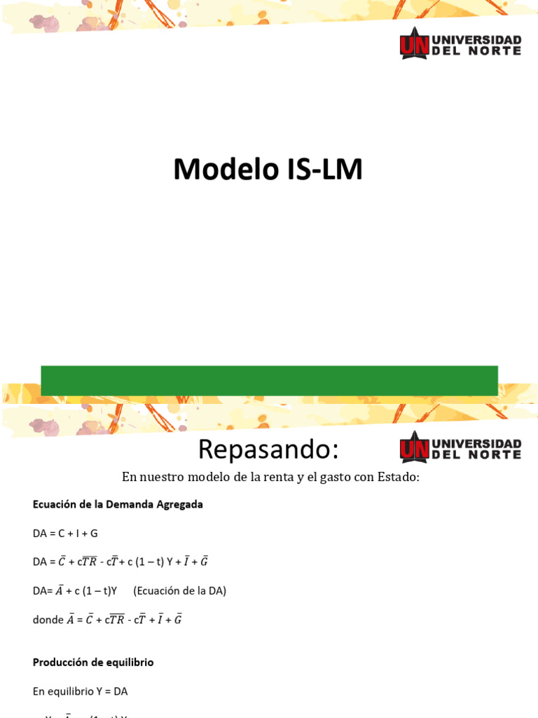 Presentación Modelo IS-LM | PDF | Macroeconómica | Economía política