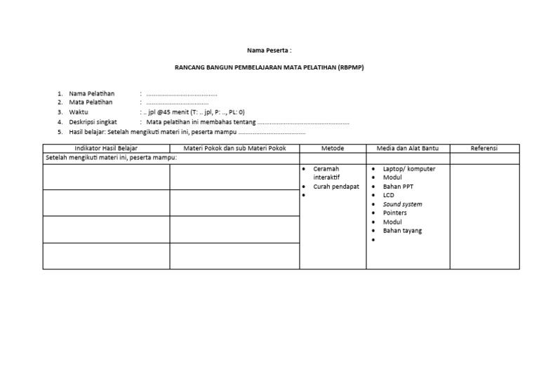 Format RBPMP | PDF