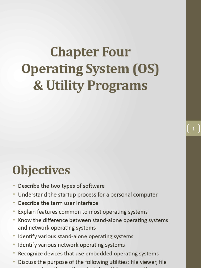 Lesson 4 - Operating System and Utility Programs | PDF | Operating ...