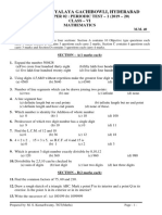 Maths VI Periodic Test 1 Sample Paper 02 2019