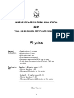 James Ruse 2021 Physics Trials & Solutions