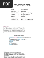Functions in PLSQL