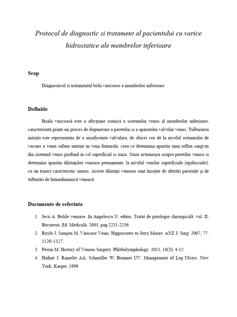 Protocol Varice Hidrostatice | PDF