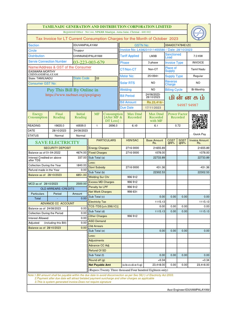 Eb Bill Paid Meaning In Tamil