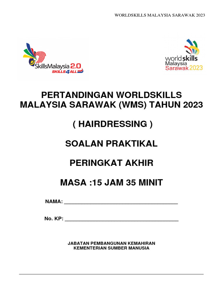 Final WMS2023 Hairdressing PDF Hairstyle Hairdresser