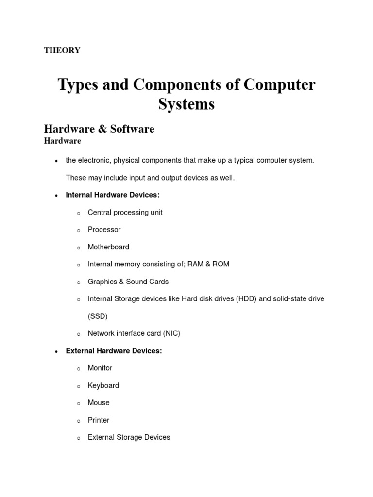 Types and Components of Computer Systems | PDF | Computer Data Storage ...