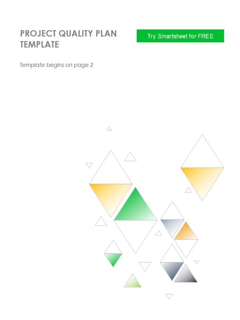 Project Quality Plan Template Guide | PDF | Performance Indicator ...