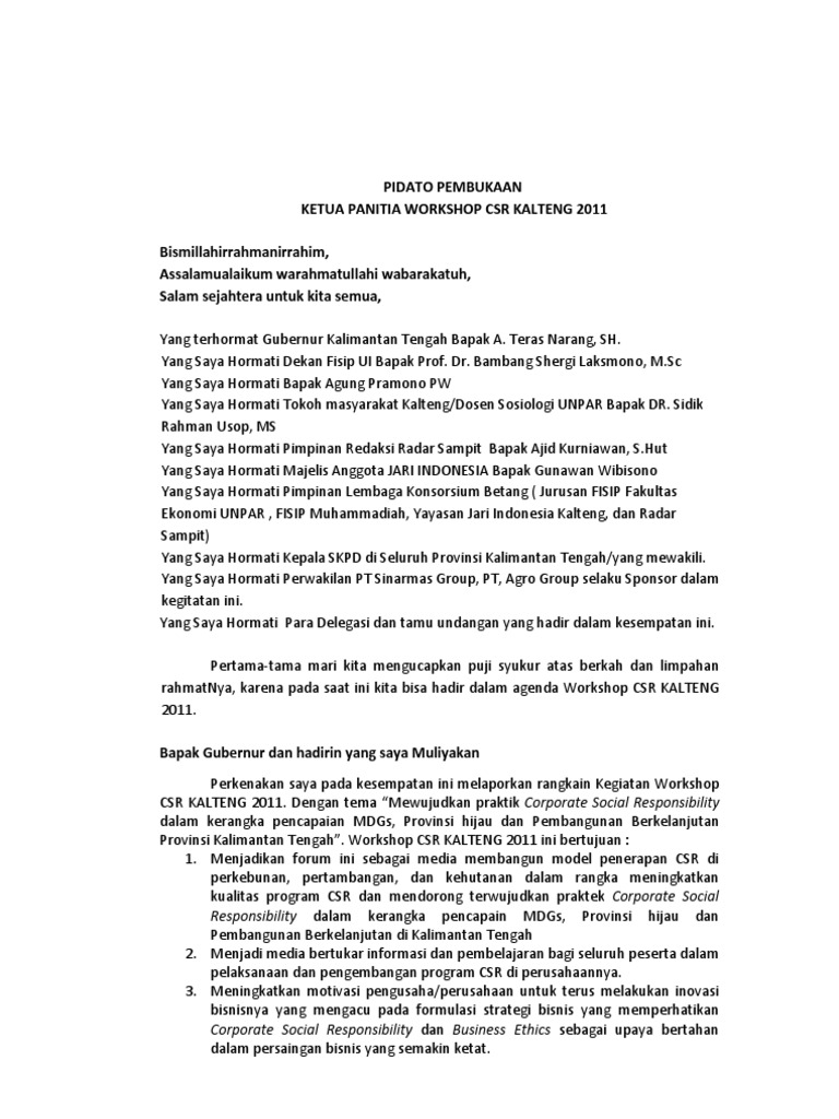 Contoh Kata Sambutan Pembukaan Acara