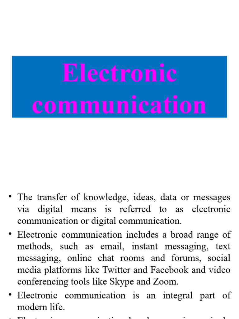Electronic Communication PDF Instant Messaging Microblogging