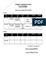 Premier Semestre Horaire Des Cours