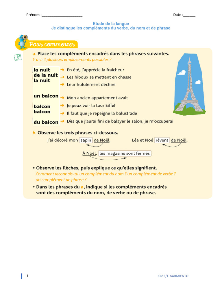 Distinguer les compléments en français | PDF | Verbe | Phrase