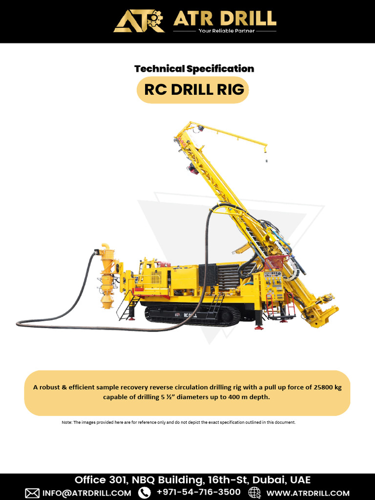 RC Drilling Rig Technical Specifications | PDF | Pump | Drill