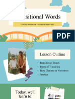 Transitional Words Education Presentation in Cream Blue Bright and Colorful Collage Style