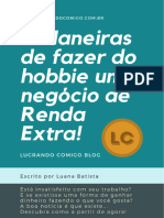 Ebook 6 Maneiras de Fazer Do Hobbie Um Negocio de RENDA EXTRA