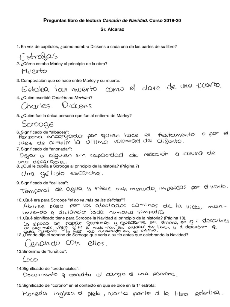 Canci n de navidad preguntas pdf pdf un villancico