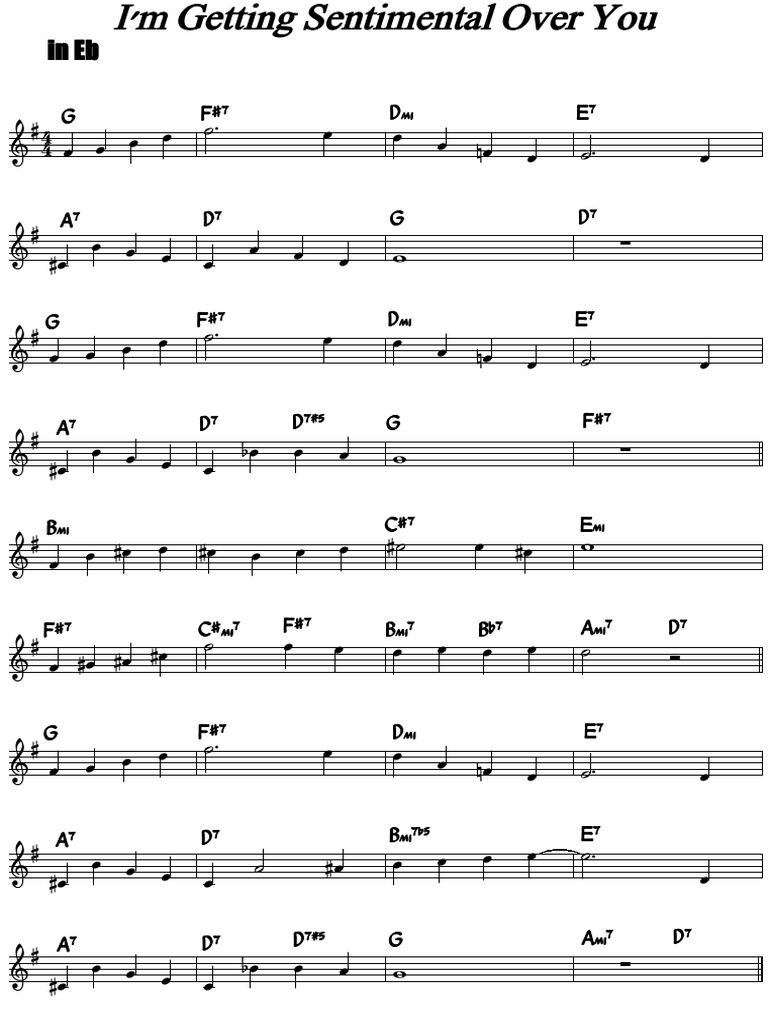 Sentimental Over You in Eb | PDF