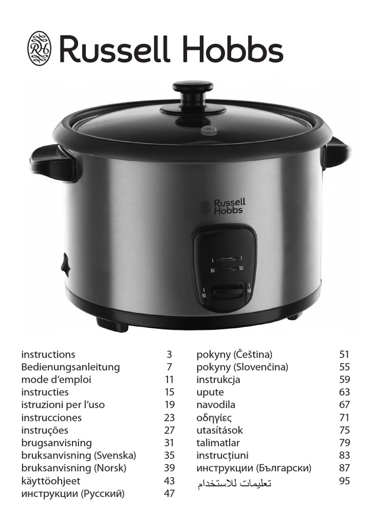 Russell Hobbs 1975056 CookHome Rice Cooker PDF Kitchen Stove