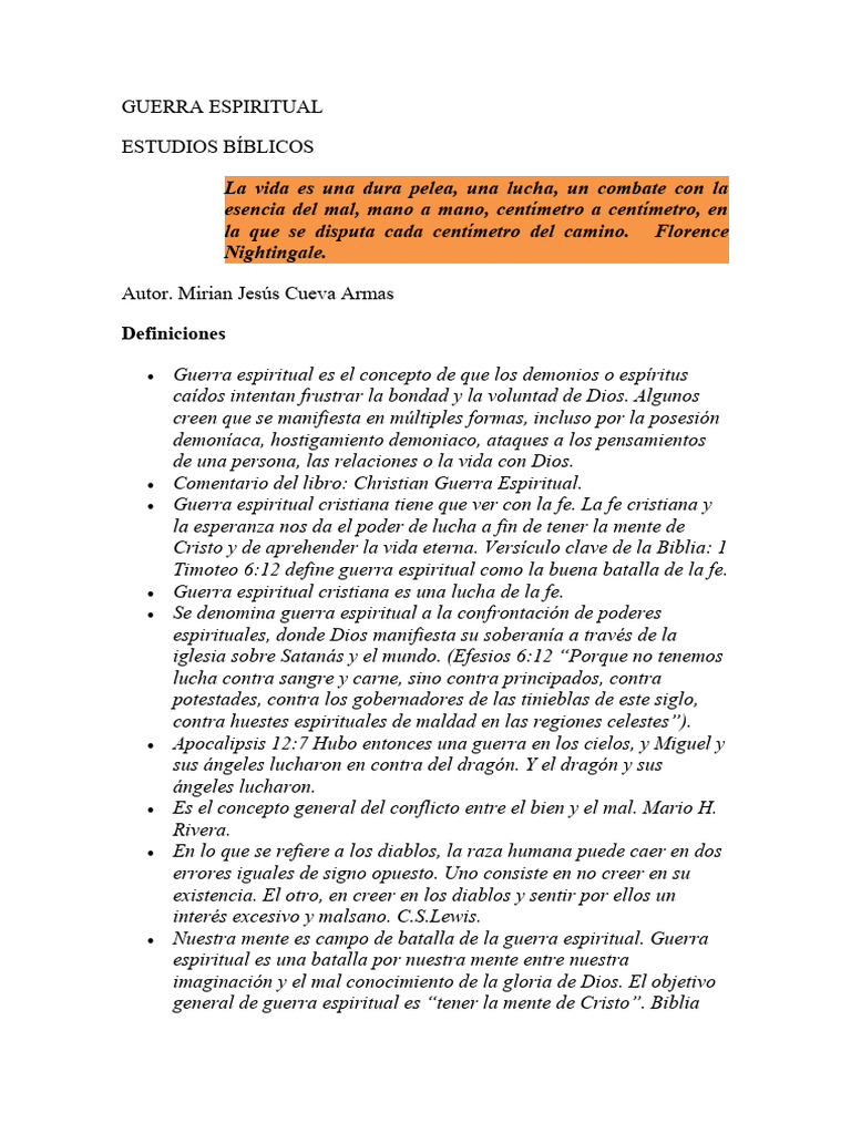 Estrategias en la Guerra Espiritual | PDF | Demonios | Satán