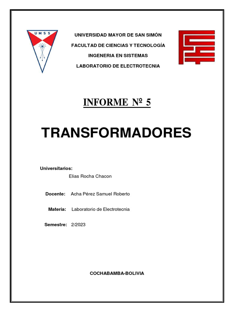 Lab Electrotecnia Pdf Transformador Inductor