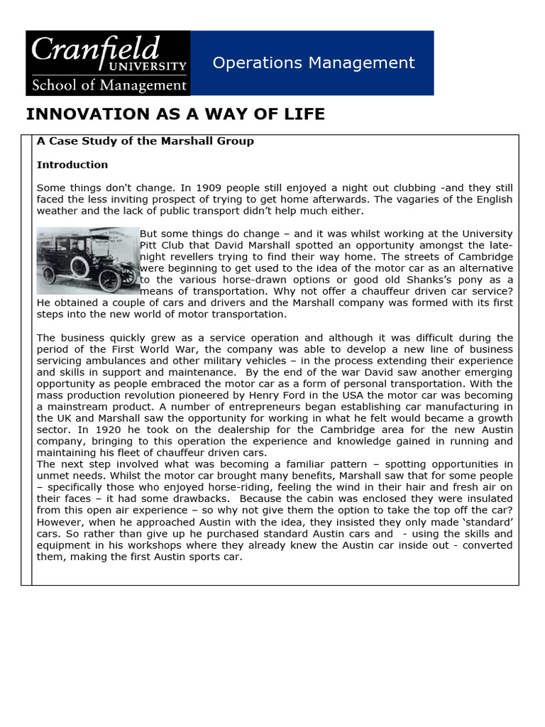 Marshall group innovation as a way of life pdf aviation transport