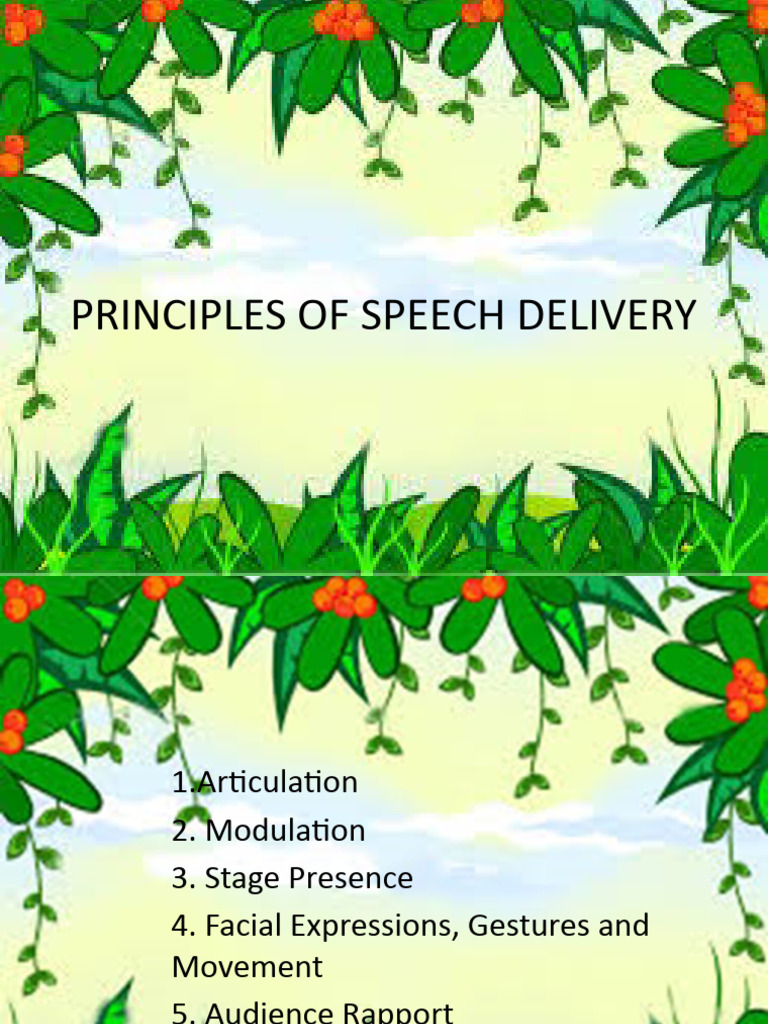 Principles of Speech Delivery | PDF | Foreign Language Studies
