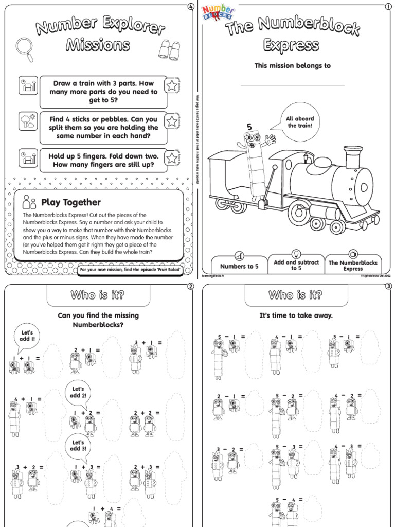 Numberblocks Express: Addition & Subtraction Activities | PDF