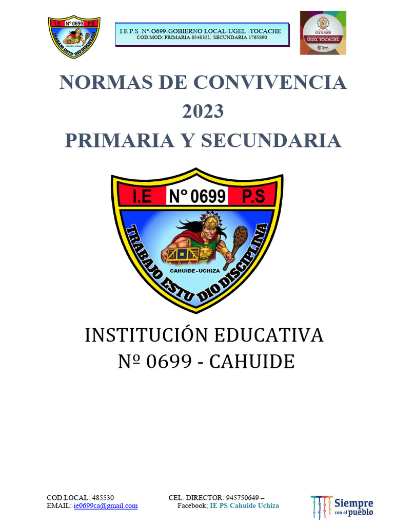 Normas de Convivencia Escolar 2023 | PDF | Violencia | Salón de clases