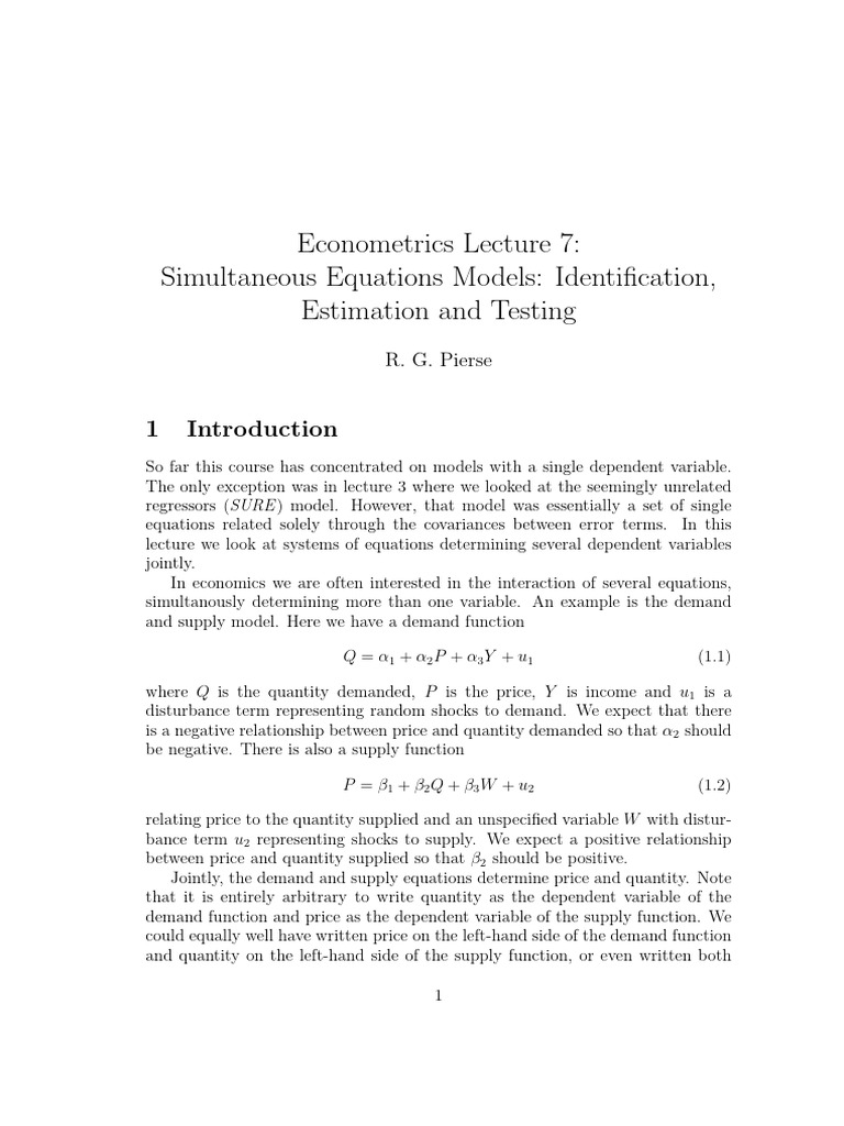Ec 7 | PDF | Ordinary Least Squares | Linear Regression