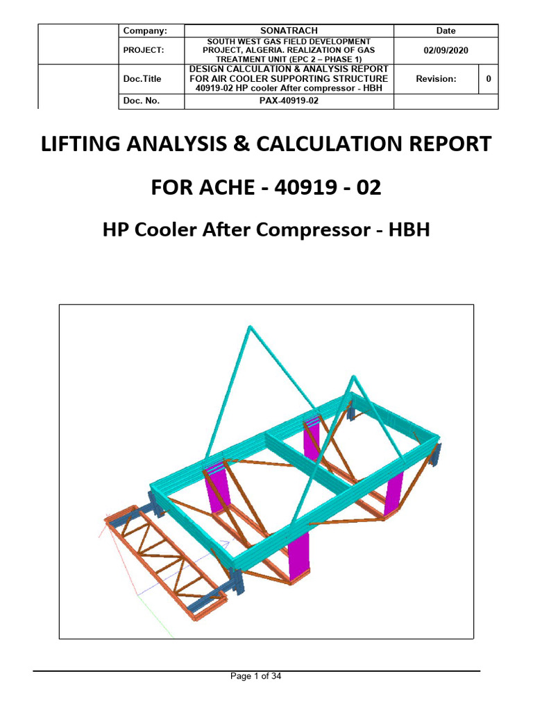 Lifting Analysis for HP Cooler Structure | PDF | Mechanical Engineering ...