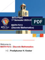 BITS-Pilani 1 Semester 2023-24 MATH F213 (Discrete Mathematics)