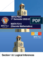 BITS-Pilani 1 Semester 2022-23 MATH F213 (Discrete Mathematics)