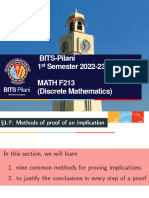 BITS-Pilani 1 Semester 2022-23 MATH F213 (Discrete Mathematics)