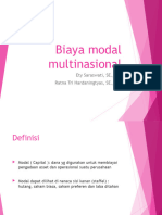 Biaya Modal Multinasional: Ety Saraswati, SE., MM Ratna Tri Hardaningtyas, SE., MM