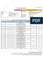 Account Statement: Customer Information Branch/Account Information