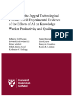 Navigating The Jagged Technological Frontier - Field Experimental Evidence of The Effects of AI On Knowledge Worker Productivity and Quality