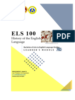 History of The English Language Preliminary Discussions