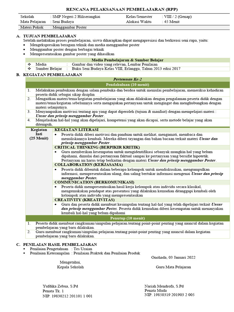 RPP 2 Poster | PDF | Karier & Perkembangan