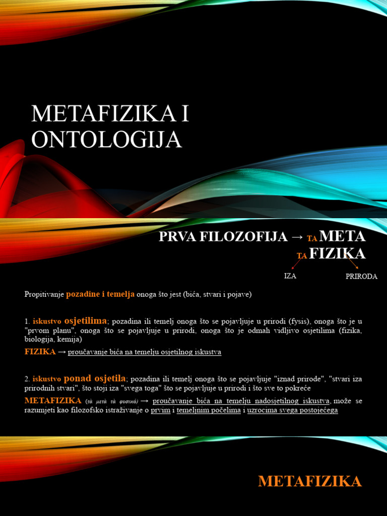 Metafizika I Ontologija | PDF