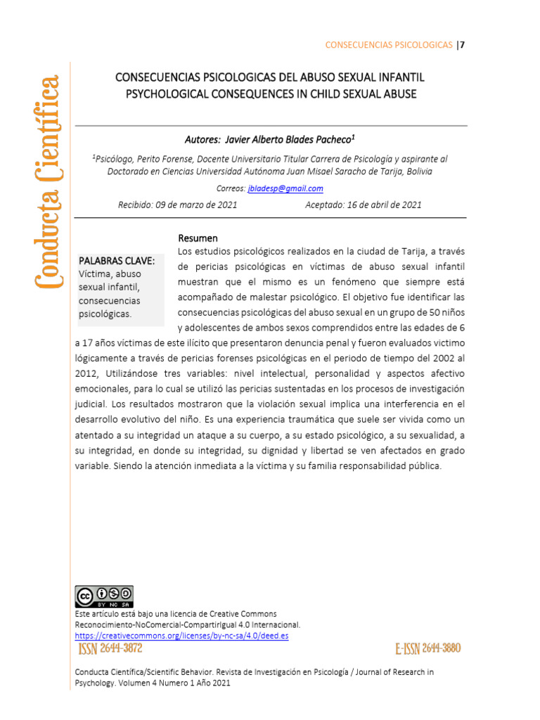 Consecuencias Del Abuso Sexual | PDF | Abuso sexual | Abuso Sexual Infantil