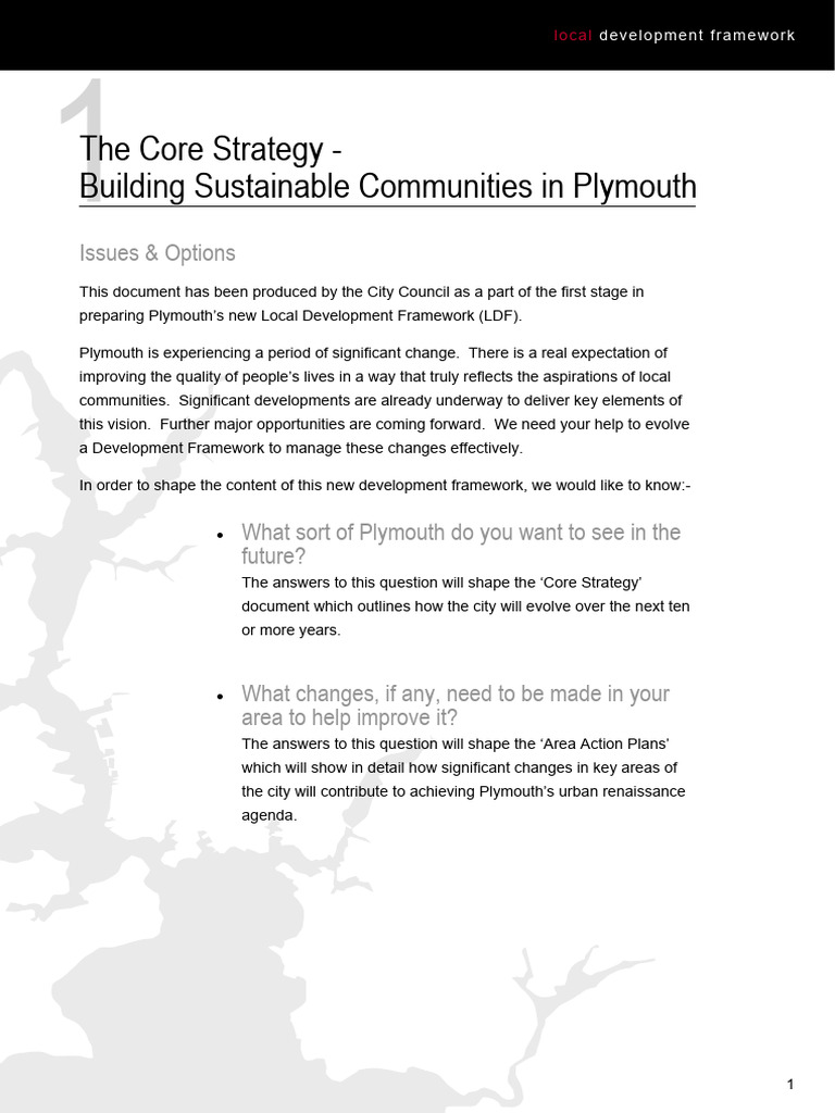 Core Strategy Building Sustainable Communities Pdf Sustainability