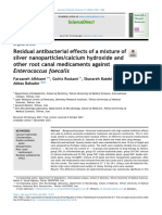 Residual Antibacterial Effects of A Mixture of Silver Nanoparticles/calcium Hydroxide and Other Root Canal Medicaments Against Enterococcus Faecalis