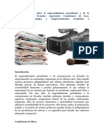 Practica. Informe Sobre El Emprendimiento Periodístico y de La Comunicación en Ecuador.