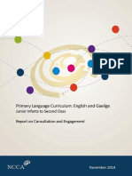 Primary Language Curriculum English and Gaeilge Junior Infants To Second Class Report On Consultation and Engagement