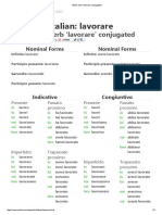 Italian Verb 'Lavorare' Conjugated