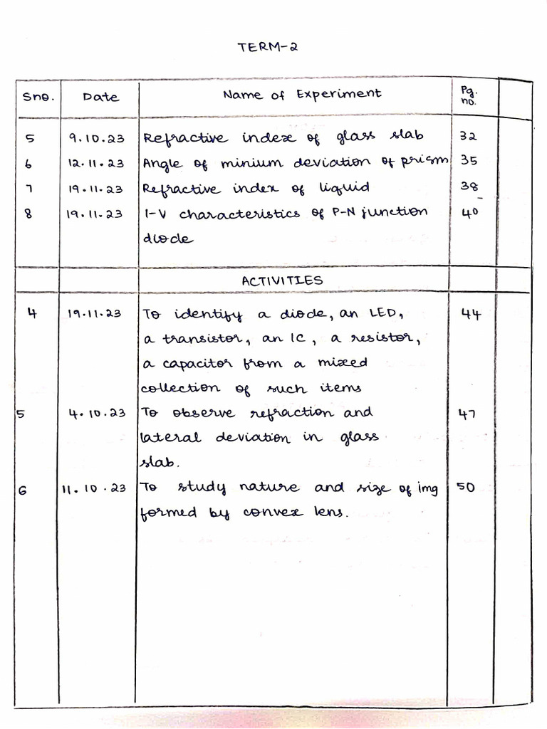 Physics Term 2 Record Final | PDF
