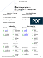 Italian Verb 'Mangiare' Conjugated